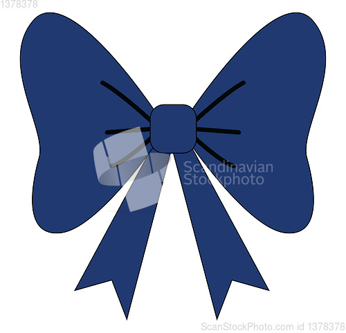Image of Image of blue bow-tie, vector or color illustration.