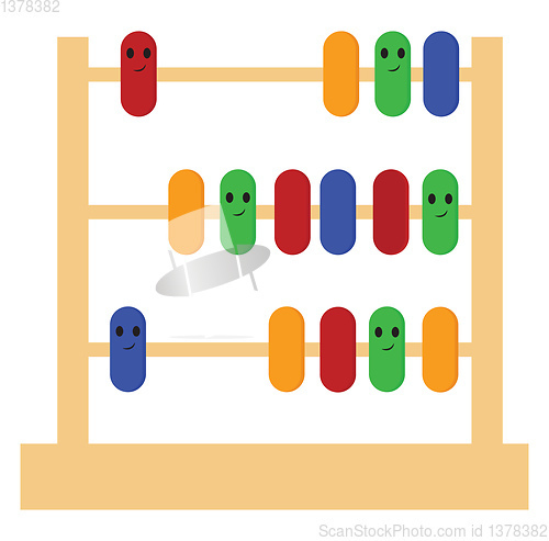 Image of Image of an abacus, vector or color illustration.