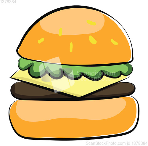 Image of Image of burger, vector or color illustration.