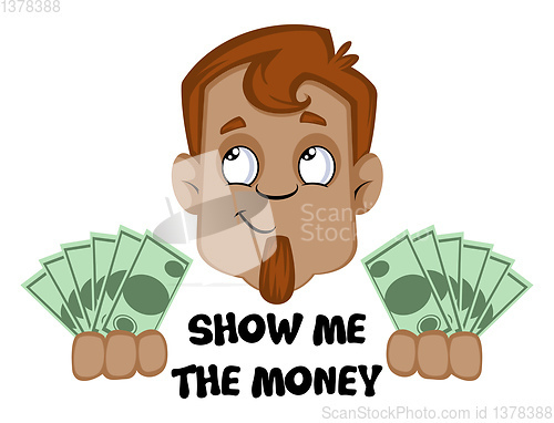 Image of Human emoji with show me the money expression, illustration, vec