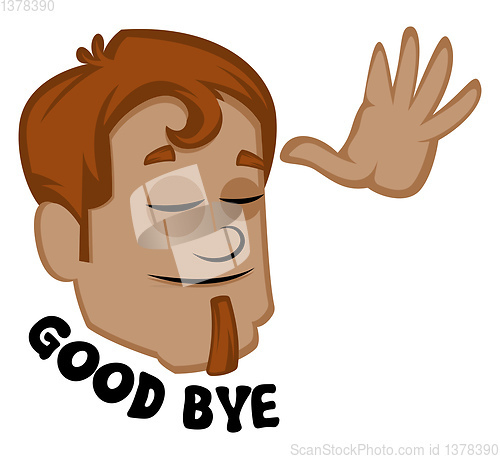 Image of Human emoji showing good bye, illustration, vector on white back