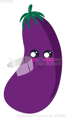 Image of Image of cute eggplant, vector or color illustration.