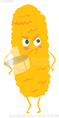 Image of Image of angry corn, vector or color illustration.