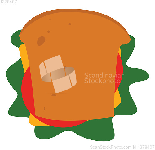 Image of Image of sandwich, vector or color illustration.