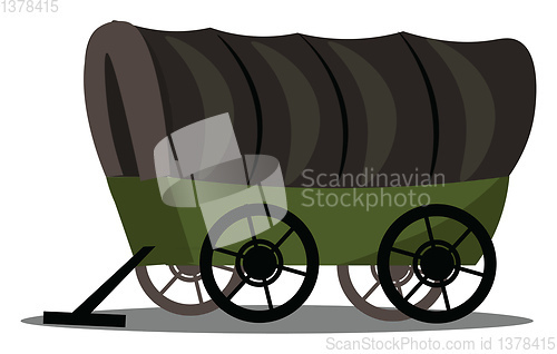 Image of Image of covered wagon, vector or color illustration.