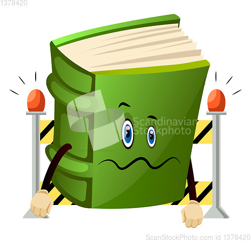 Image of Green book is baffled, illustration, vector on white background.