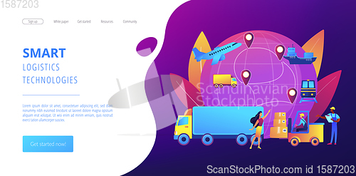 Image of Business logistics concept landing page.