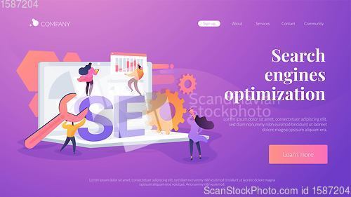 Image of SEO optimization landing page concept