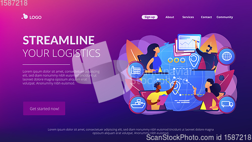 Image of Supply chain management concept landing page