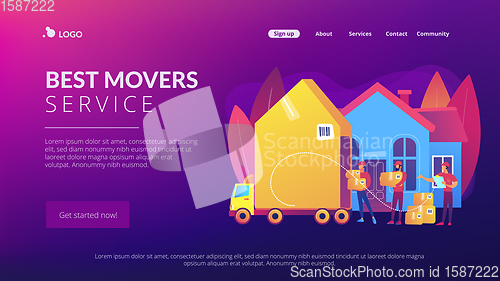 Image of Moving house services concept landing page.