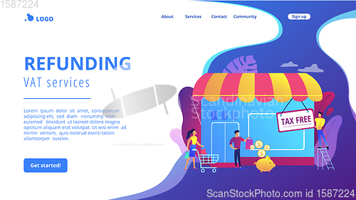 Image of Tax free service concept landing page