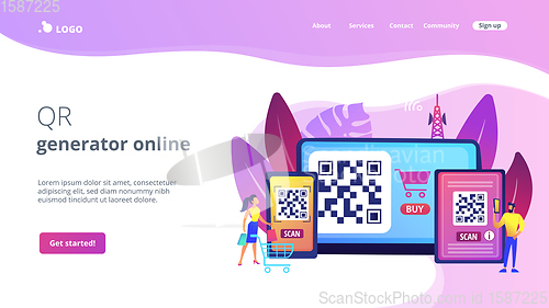 Image of QR code concept landing page