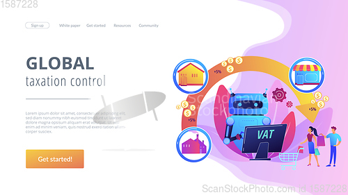 Image of Value added tax system concept landing page