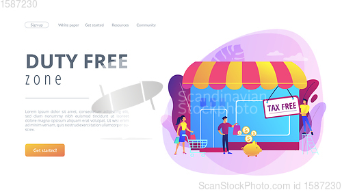 Image of Tax free service concept landing page