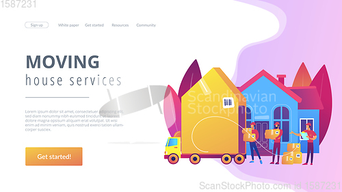 Image of Moving house services concept landing page.