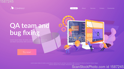 Image of Software testing landing page concept