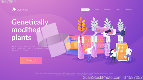 Image of Genetically modified plants landing page concept