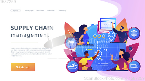 Image of Supply chain management concept landing page