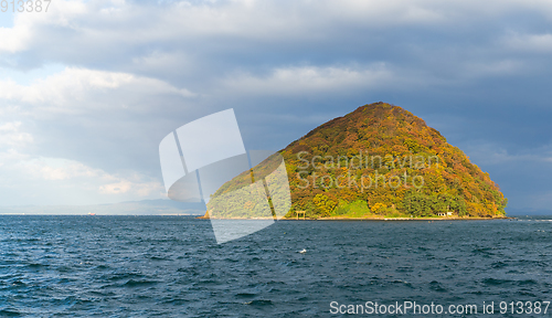 Image of Island with autumn landscape