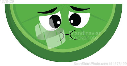 Image of Slice of lime, vector or color illustration.