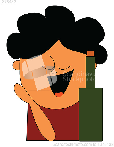 Image of Image of drunk man, vector or color illustration.