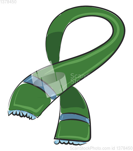 Image of Green scarf, vector or color illustration.