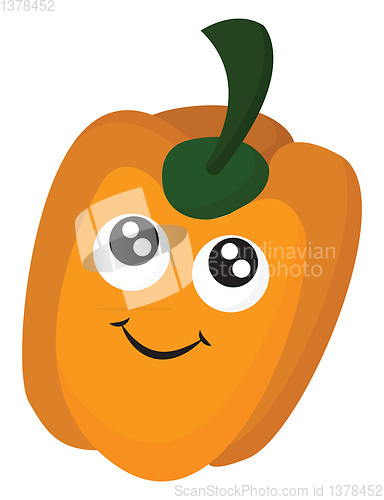 Image of Orange pepper, vector or color illustration.