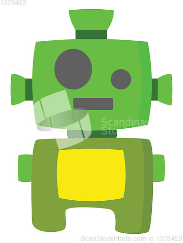 Image of Green robot, vector or color illustration.