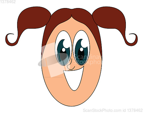 Image of Image of girls with big eyes, vector or color illustration.