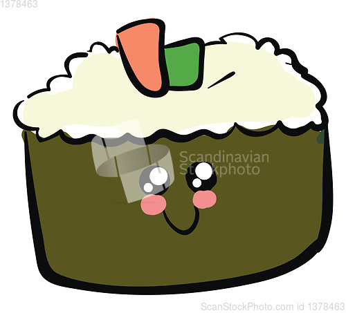 Image of Image of cute sushi, vector or color illustration.