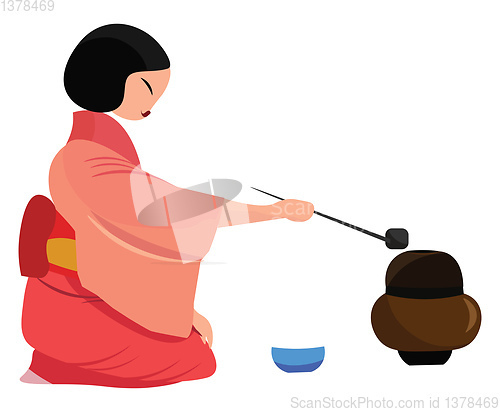 Image of Tea ceremony, vector or color illustration.