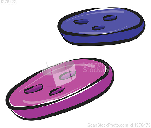 Image of Image of three hole button, vector or color illustration.