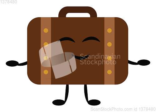 Image of Image of brown case -briefcase, vector or color illustration.