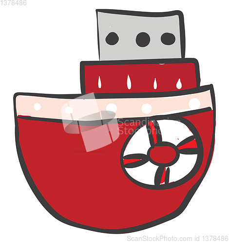 Image of Scarlet boat, vector or color illustration.