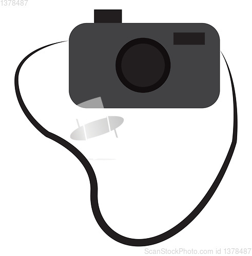 Image of A gray camera vector or color illustration