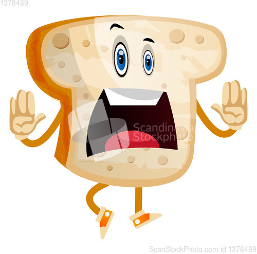 Image of Stop it bread illustration vector on white background