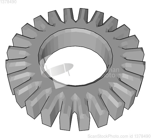 Image of Spur gear mechanical part vector or color illustration