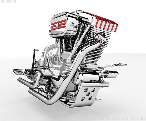 Image of A V2 engine picture vector or color illustration