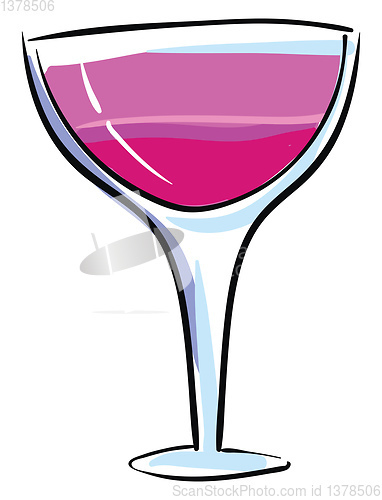Image of Pink cocktail, vector or color illustration.