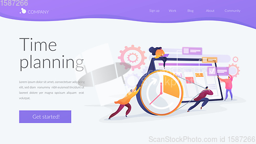 Image of Time management landing page concept