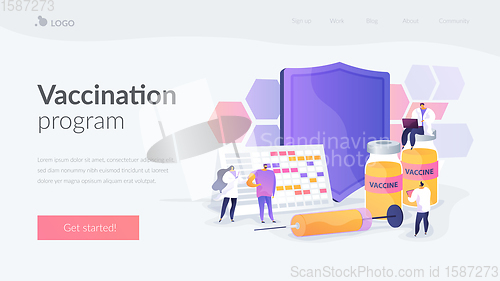 Image of Vaccination program landing page concept