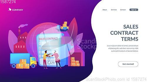 Image of Sales contract terms concept landing page