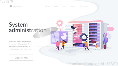 Image of System administration landing page concept