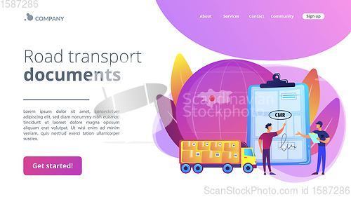 Image of Road transport documents concept landing page