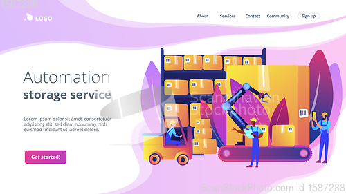 Image of Warehouse logistics concept landing page.
