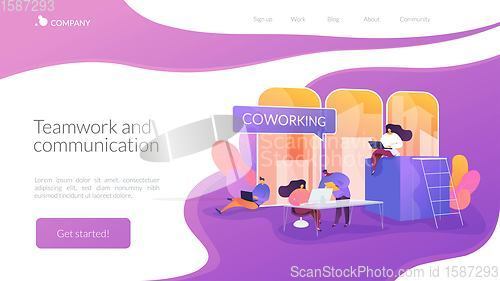 Image of Coworking landing page concept