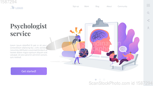 Image of Psychologist service landing page concept