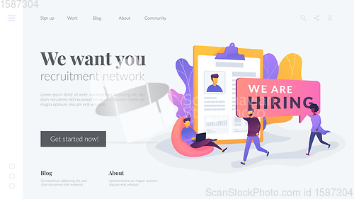 Image of Recruitment agency landing page template.