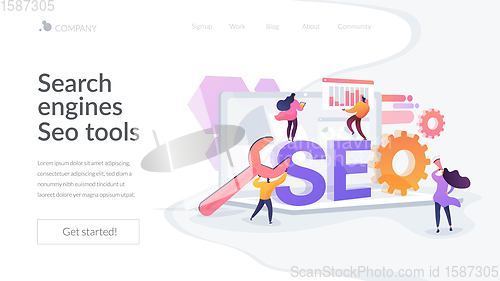 Image of SEO optimization landing page concept