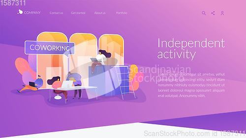 Image of Coworking landing page concept